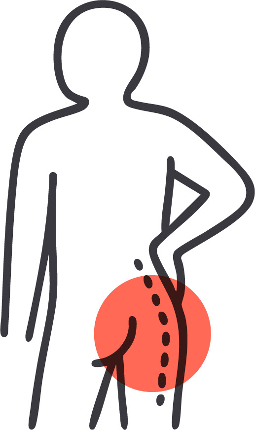 Person experiencing lower back pain