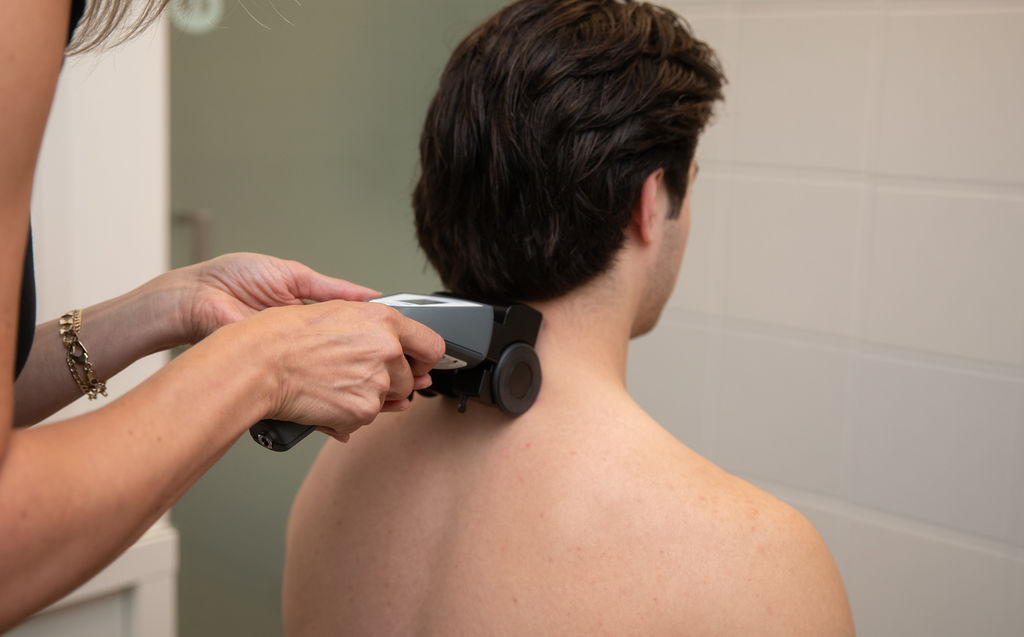 Person receiving a spinal scan
