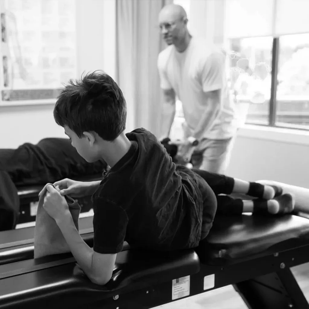 Teen at the chiropractic studio